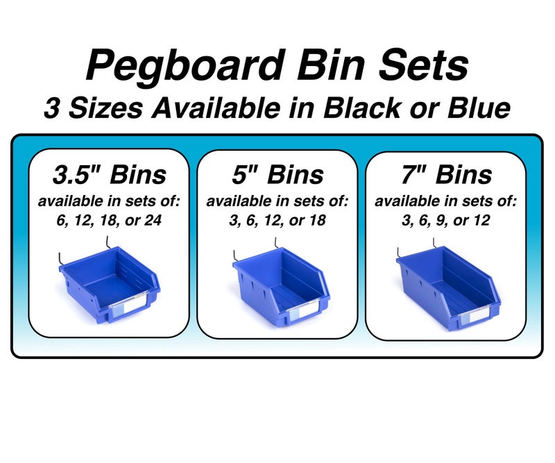 Right Arrange Pegboard Bins 24 Pack, Black - Hooks to Any Peg Board - Organize Hardware, Accessories, Attachments, Workbench, Garage Storage, Craft Room, Tool Shed, Hobby Supplies, Small Parts - Image 5